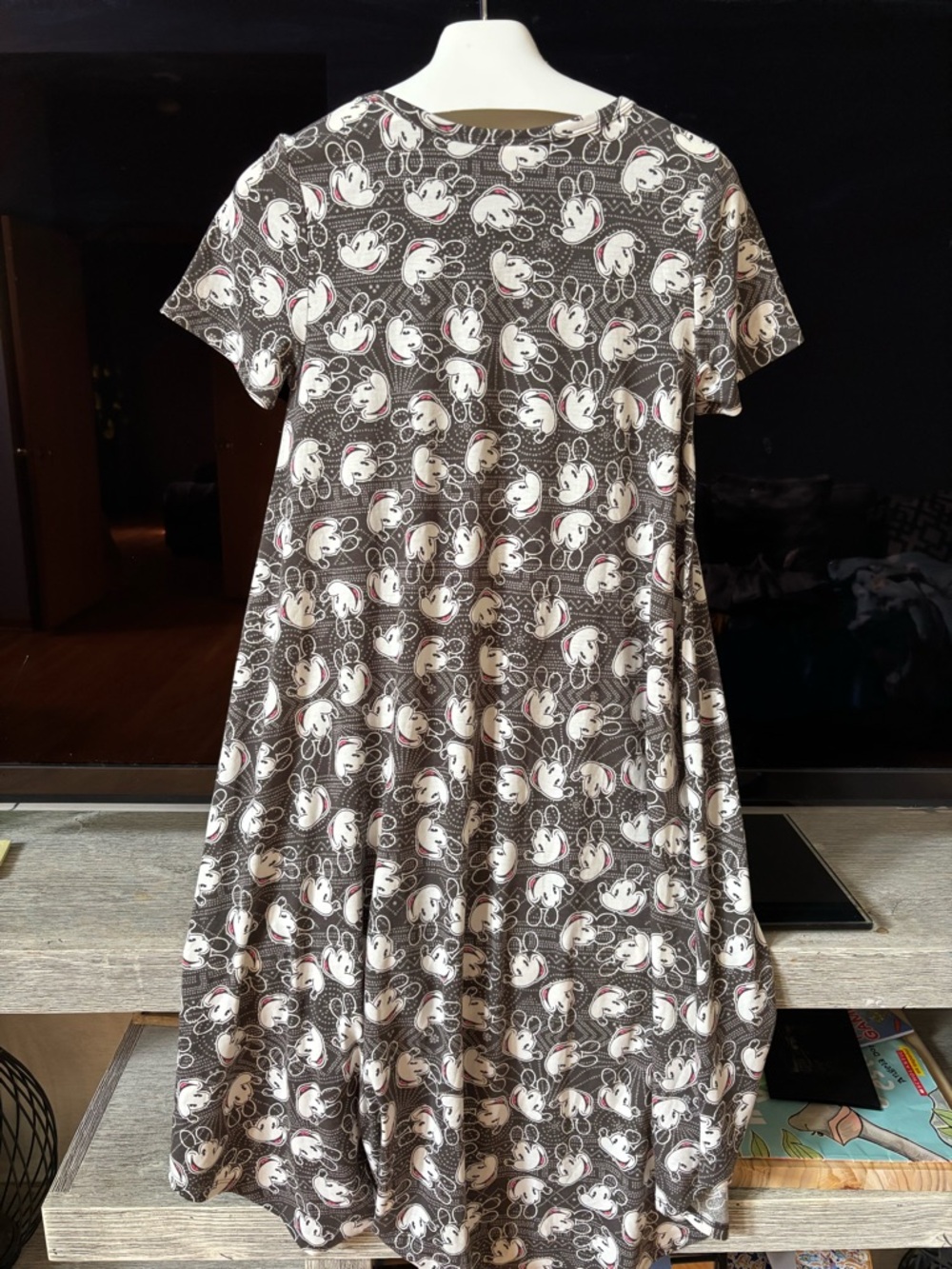 LuLaRoe Gray Paisley High-Low Dress - Picture 3 of 6